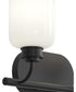 Reines 2-Light Bath Vanity with Opal Glass Shades Matte Black