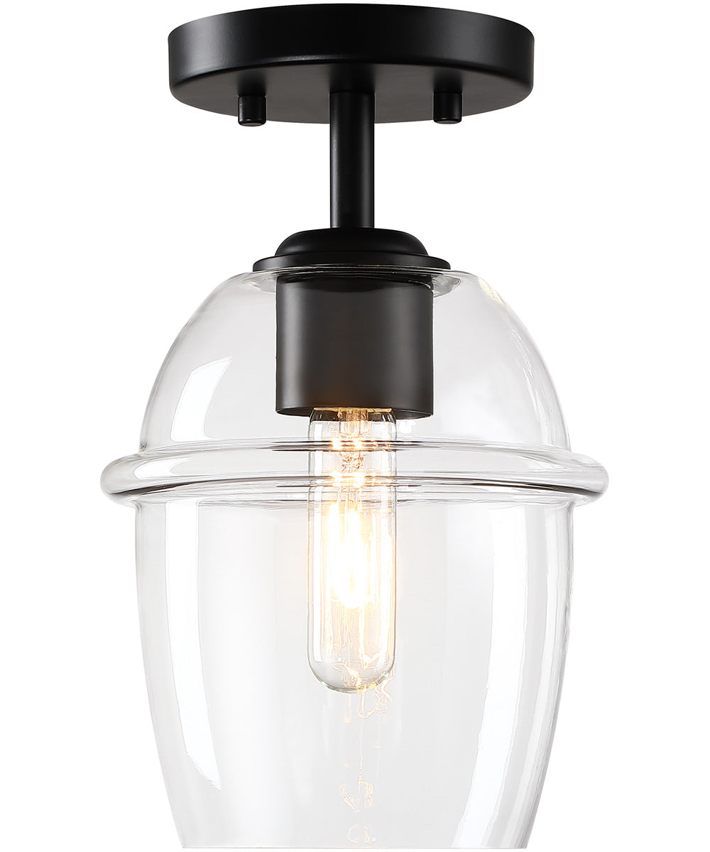 Summer Jazz 1 Light Semi Flush Mount Matte Black