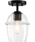 Summer Jazz 1 Light Semi Flush Mount Matte Black