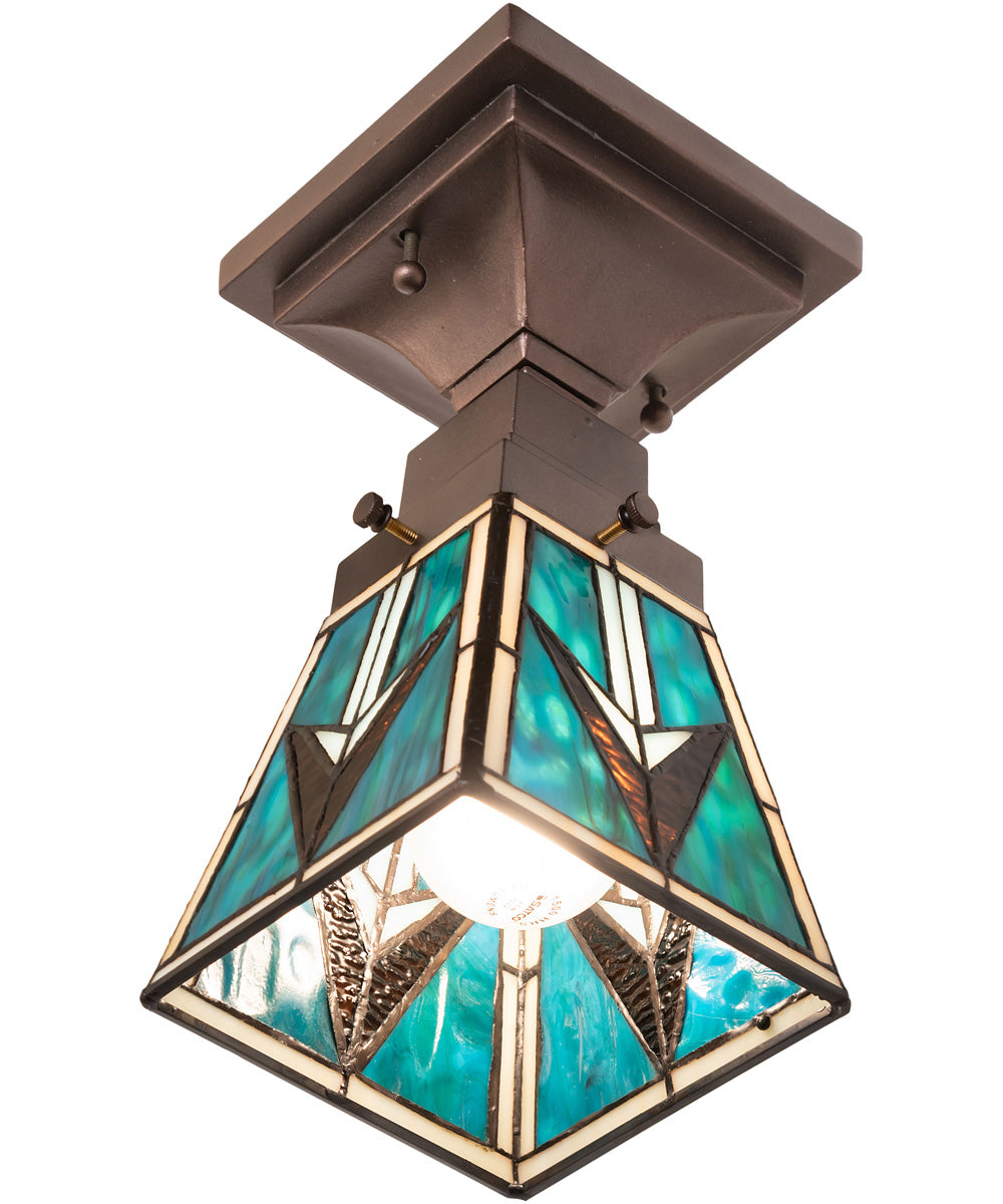 5" Square Valencia Mission Flushmount