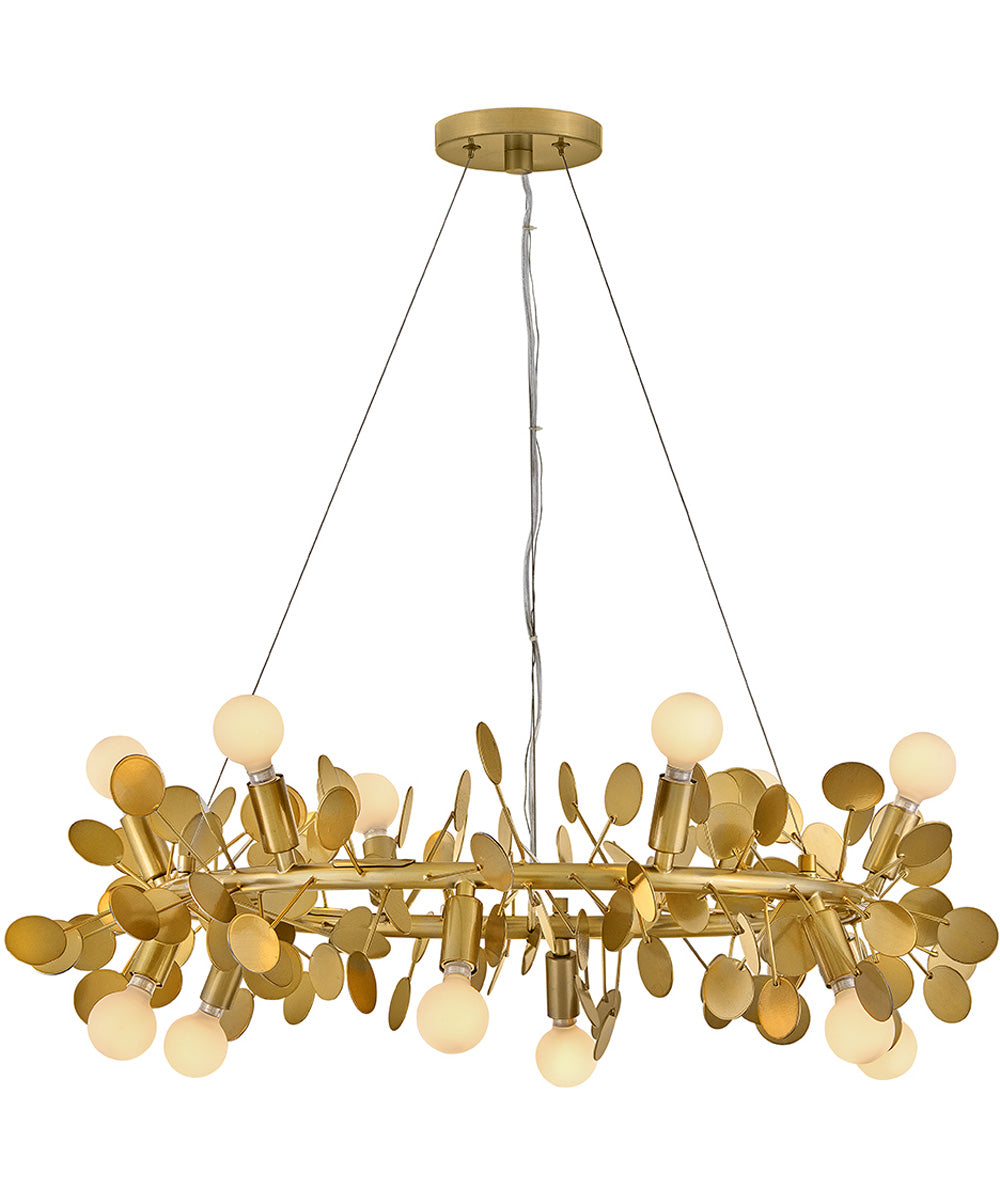 Lolli 12-Light Medium Single Tier Chandelier in Distressed Brass