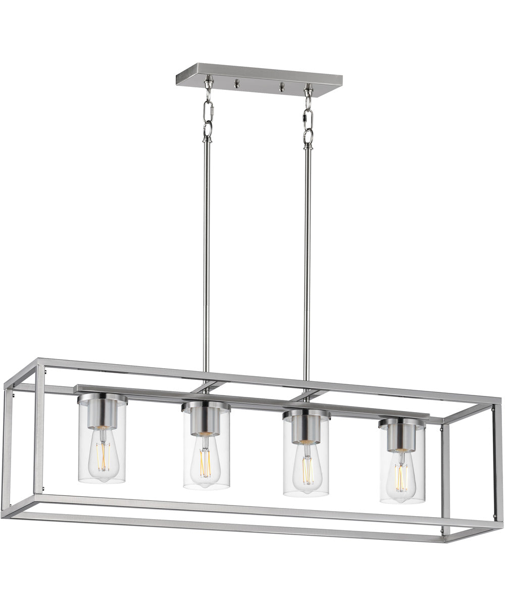 Lateral 4-Light Linear Pendant Satin Nickel