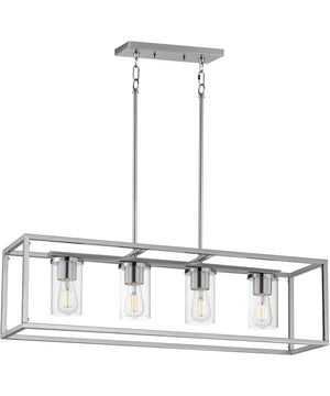 Lateral 4-Light Linear Pendant Satin Nickel