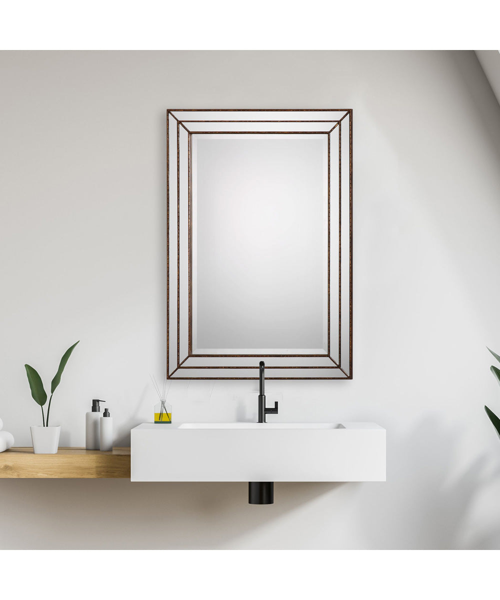 24x34" Wall Mirror Metallic Bronze with Groove Texture