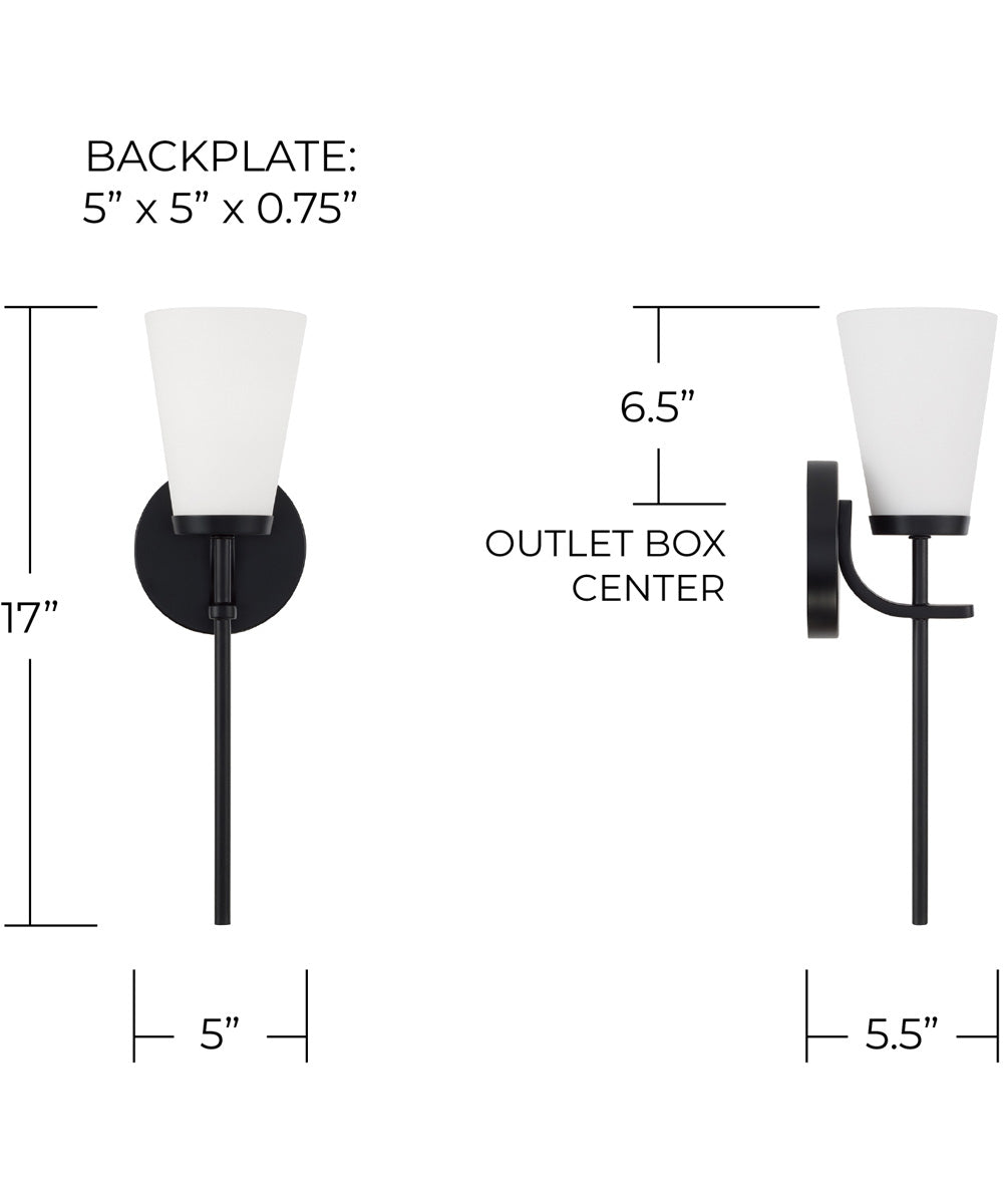 Drake 1-Light Sconce Matte Black