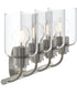 Reines 4-Light Bath Vanity with Clear Glass Shades Brushed Nickel