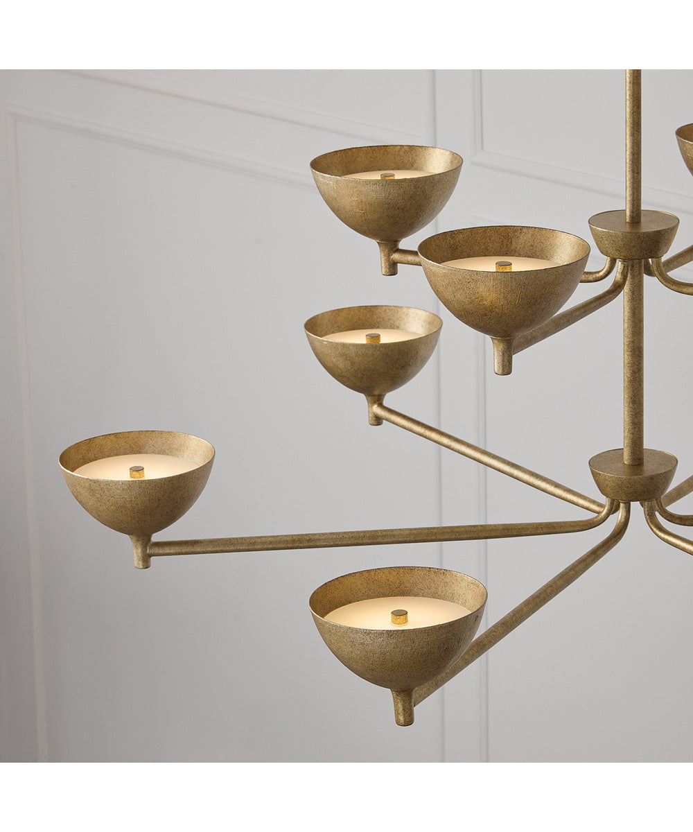 Francesca 10-Light Chandelier Feathered Gold