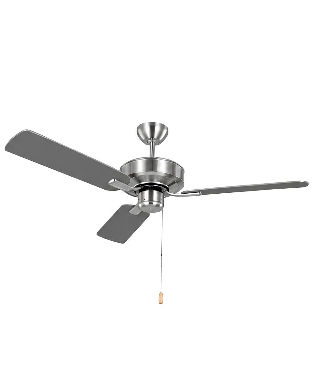 48" Linden 3-Blade Ceiling Fan Brushed Steel with Silver and American-Walnut Reversible Blades Finish