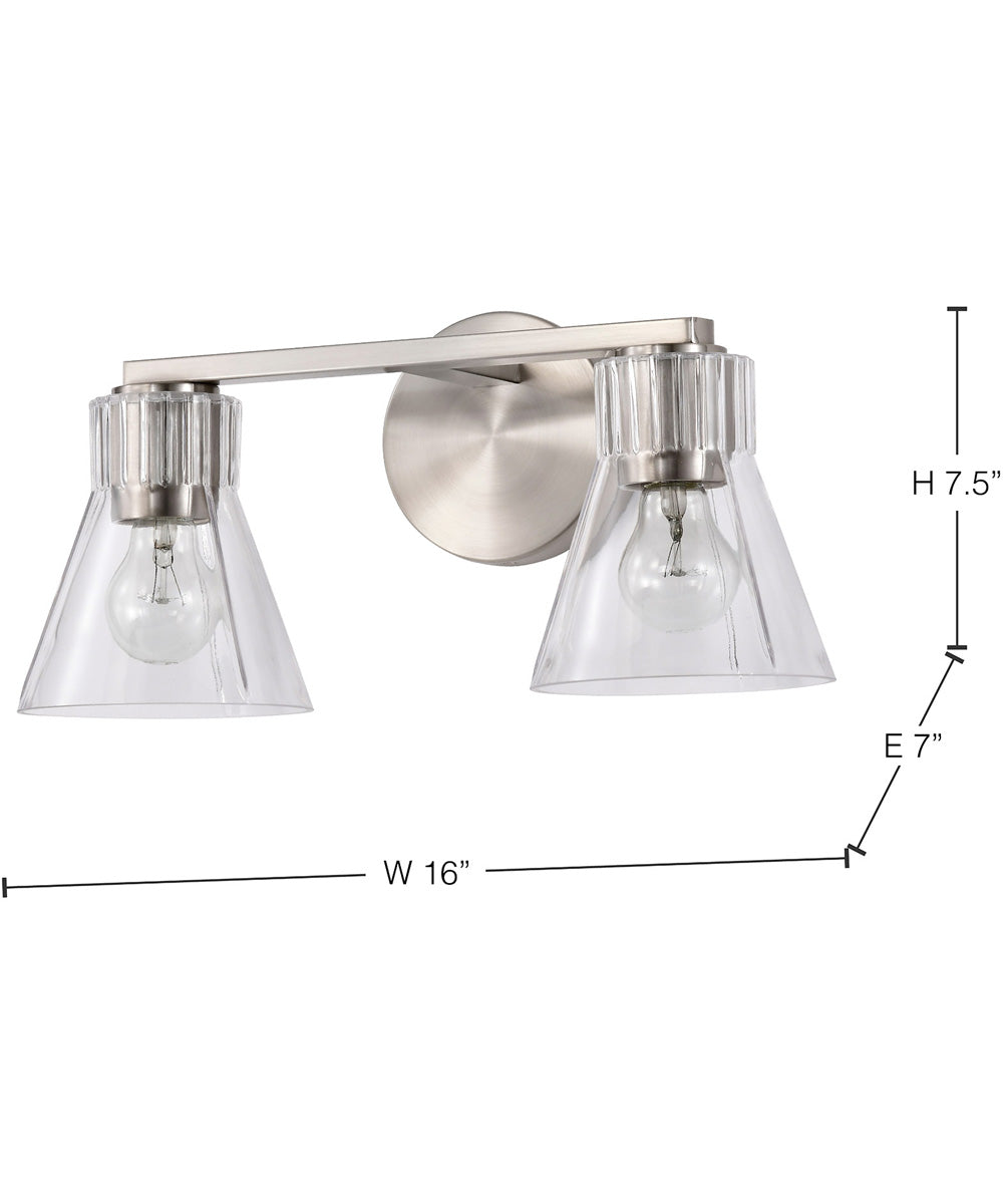 Gianna 2-Light Vanity & Wall Brushed Nickel