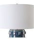 Round Ceramic Table Lamp in Blue