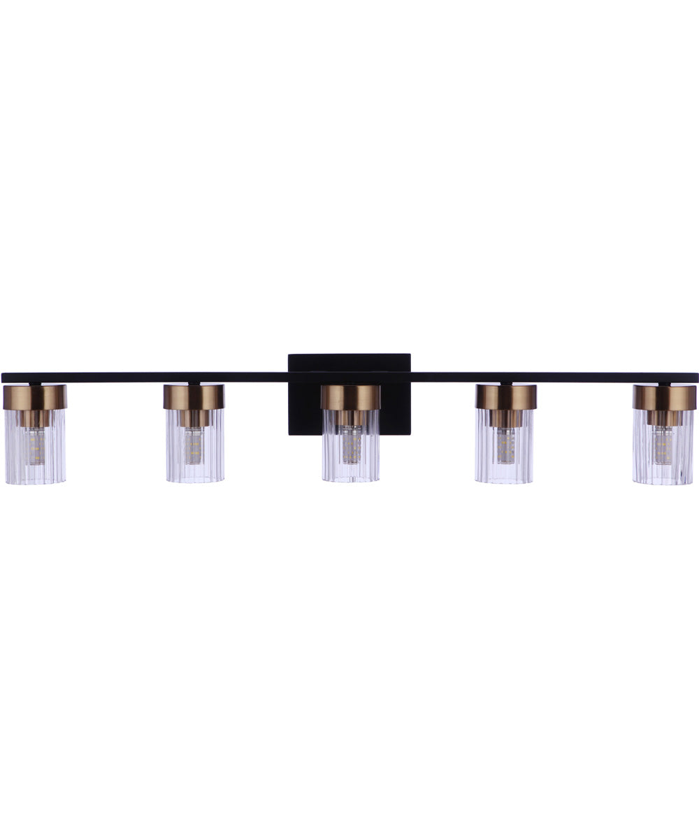 Bond Street 5-Light Lighting Flat Black/Satin Brass