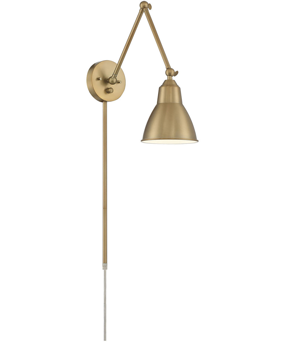 Fulton 1-Light Plug In Portable Wall Burnished Brass, 6"W