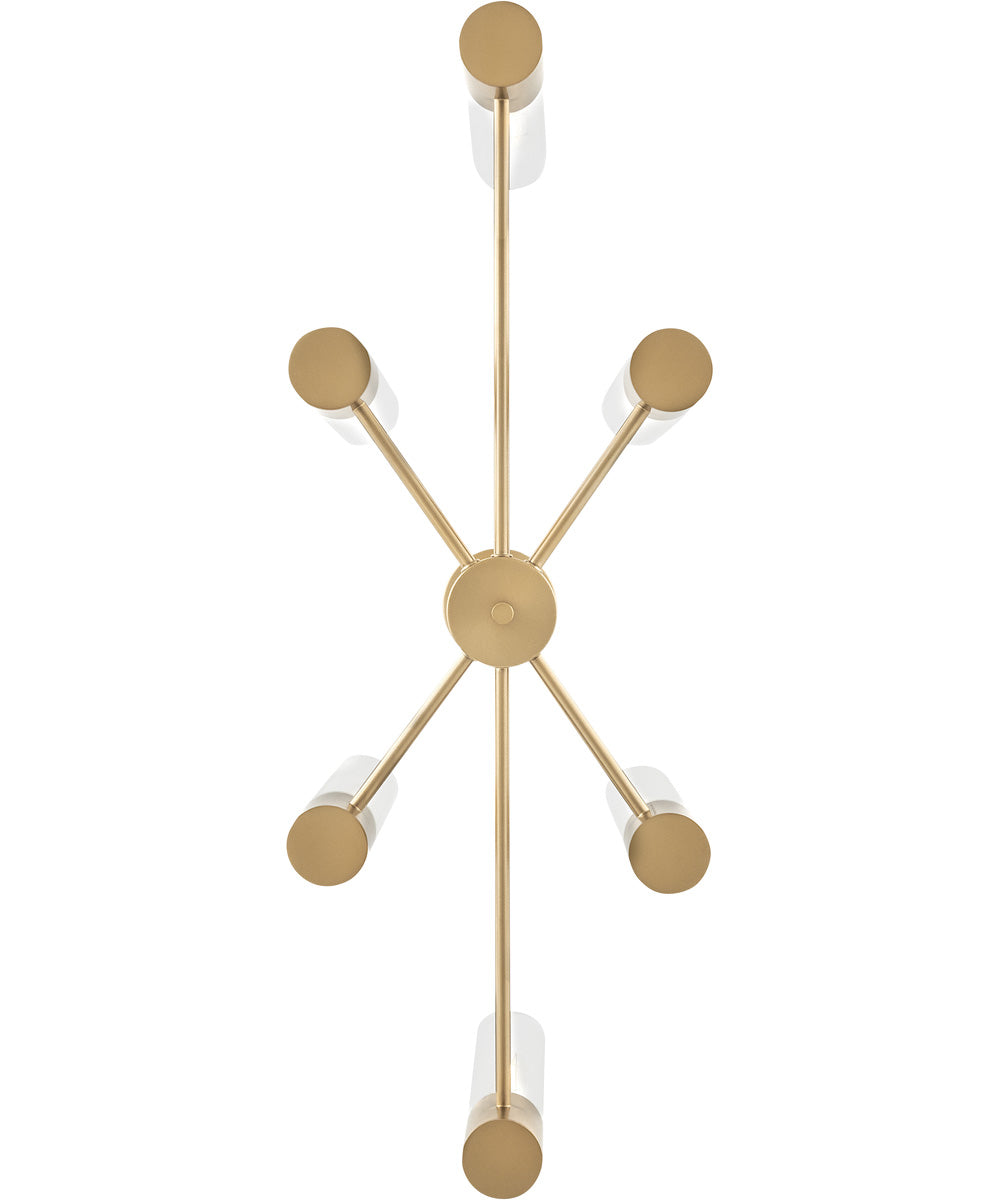 Shea 6-Light Small Linear Chandelier in Lacquered Brass