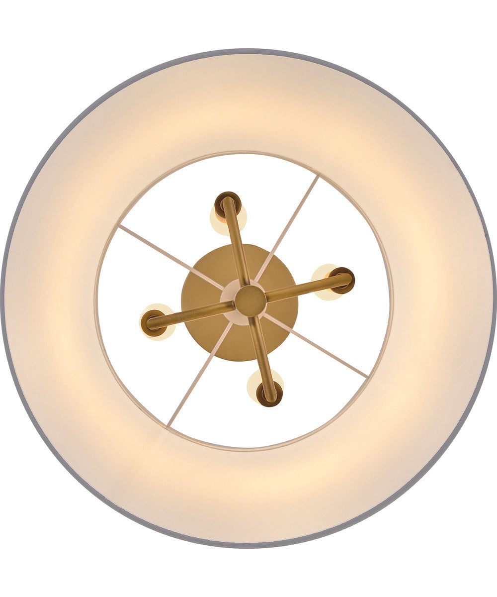 Clive 4-Light Large Tapered Pendant in Heritage Brass