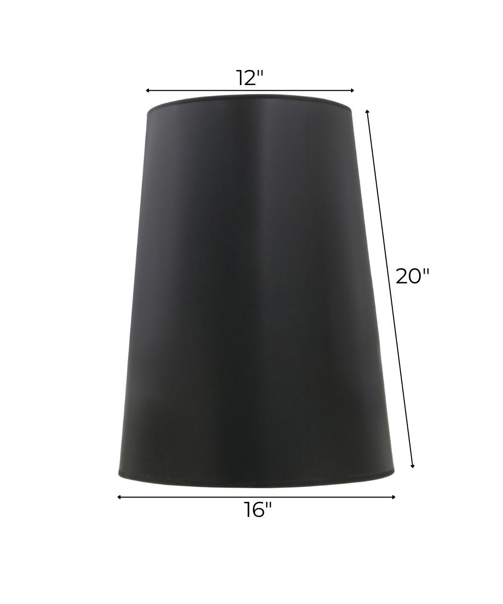 12x16x20 Black Parchment/Gold Foil Hardback Tapered Cylinder Lampshade
