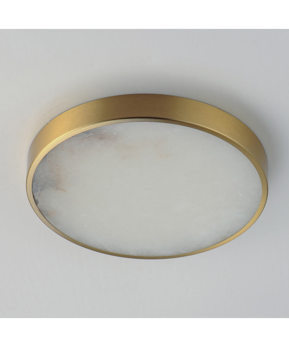 Slab 9 inch LED Alabaster Flush Mount Natural Aged Brass