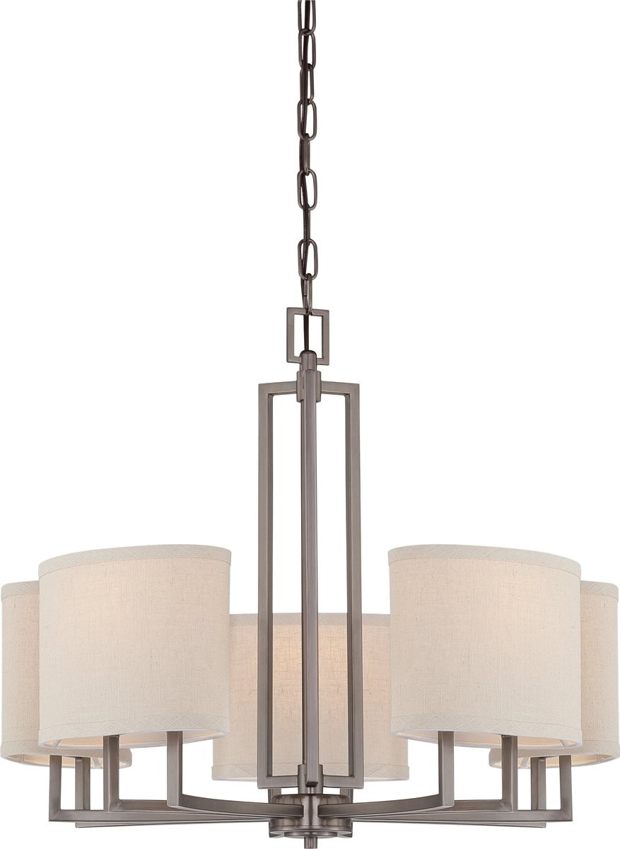 25"W Gemini 5-Light Chandelier Hazel Bronze