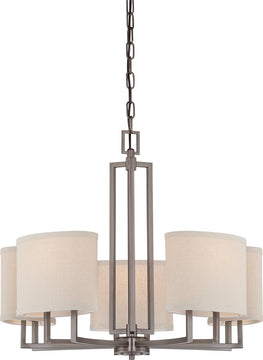 25"W Gemini 5-Light Chandelier Hazel Bronze