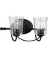 Bowman 2-Light Clear Chiseled Glass Coastal Bath Vanity Light Matte Black