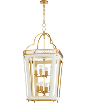 Loire 8-light Pendant Studio White|Brushed Brass