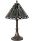 19" High Tiffany Jeweled Peacock Accent Lamp