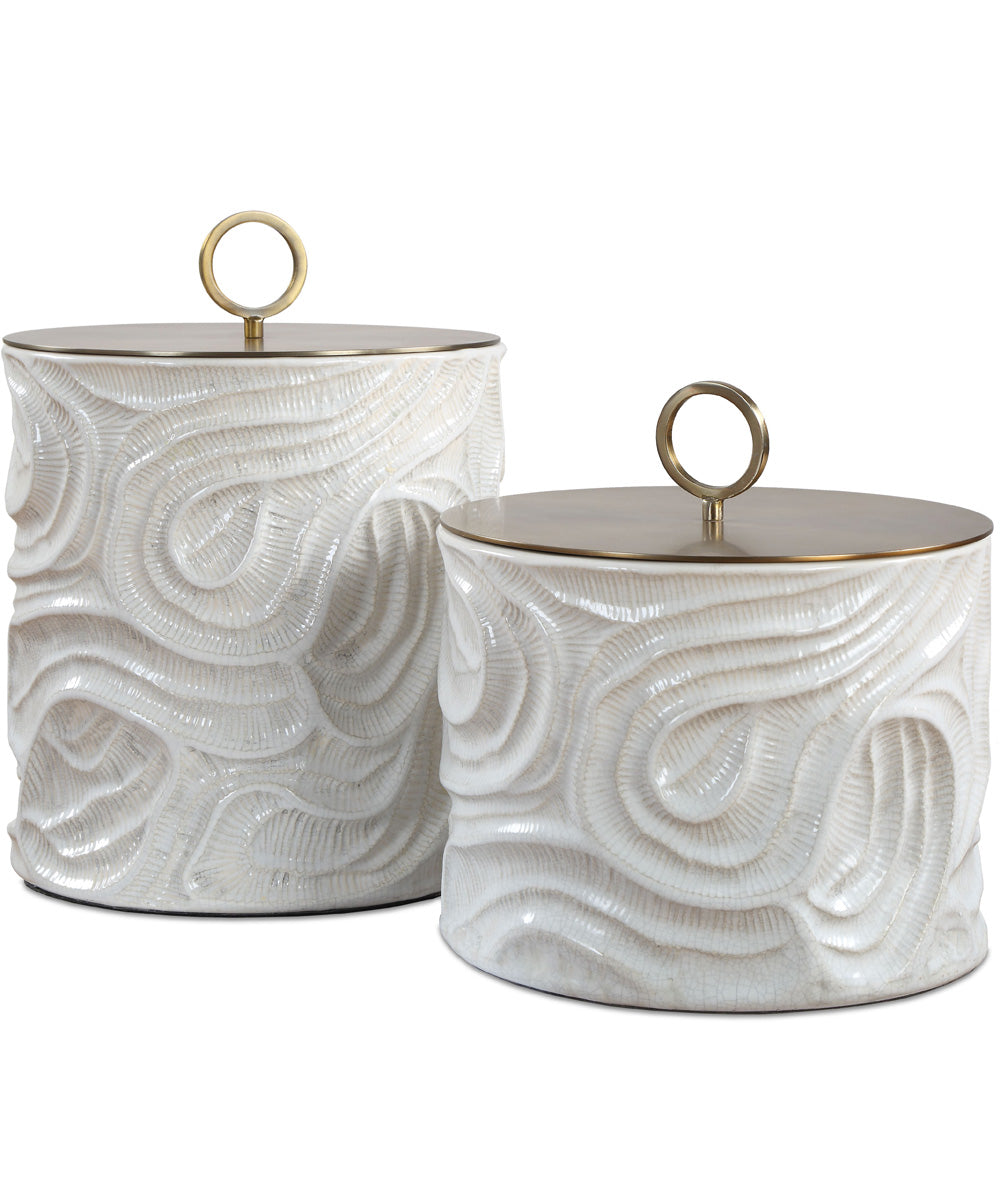 Ivory Tide Canisters, Set of 2