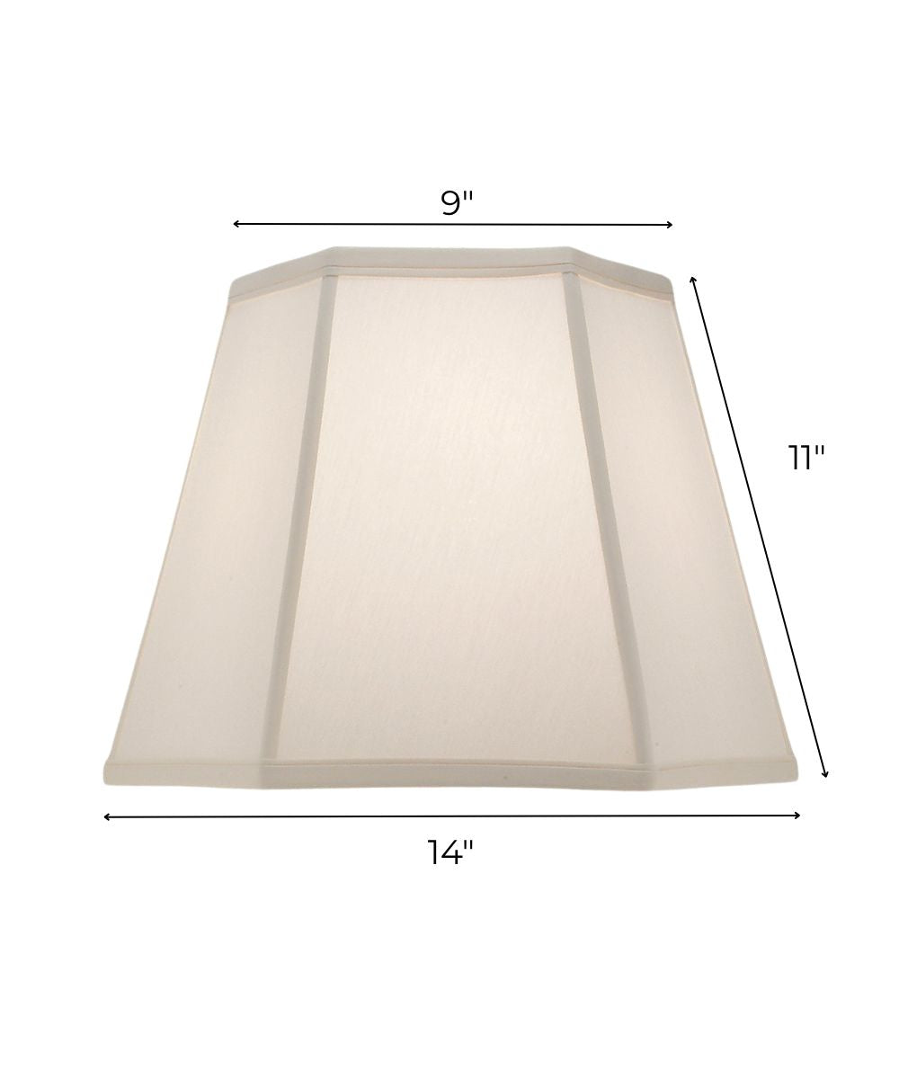9x14x11 Ivory Shadow Tapered Hexagon Hardback Lampshade