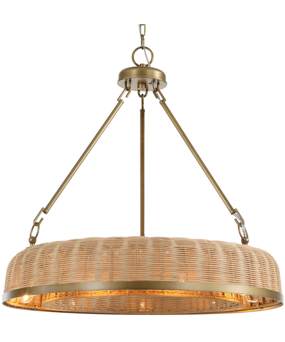 Ladakh 9 Light Round Wicker Pendant