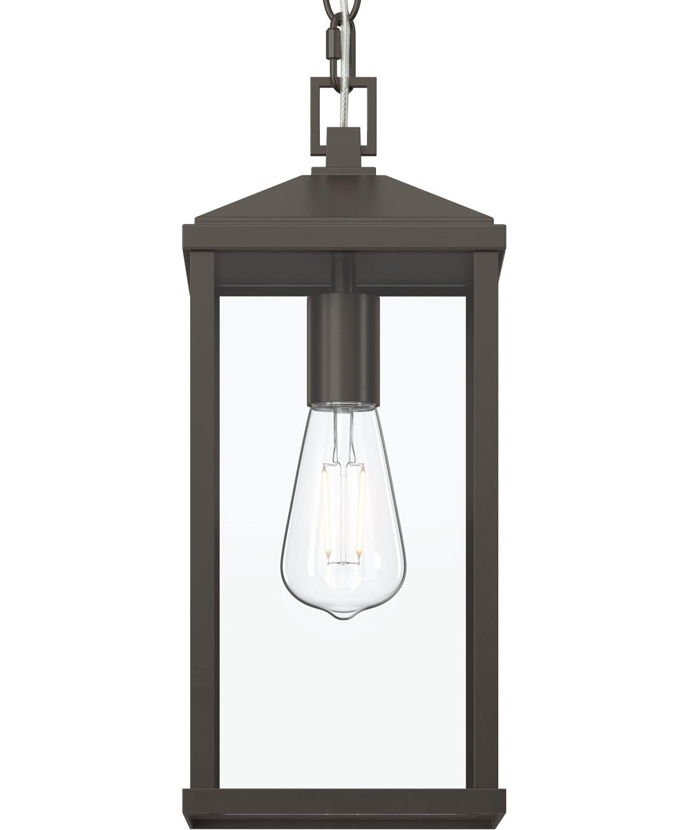 Cantley Outdoor Pendant with Clear Glass Panels Antique Bronze