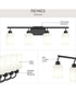 Reines 4-Light Bath Vanity with Opal Glass Shades Matte Black