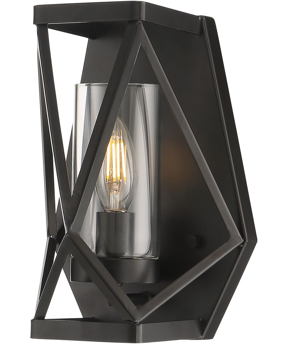 7"W Zemi 1-Light Vanity & Wall Black