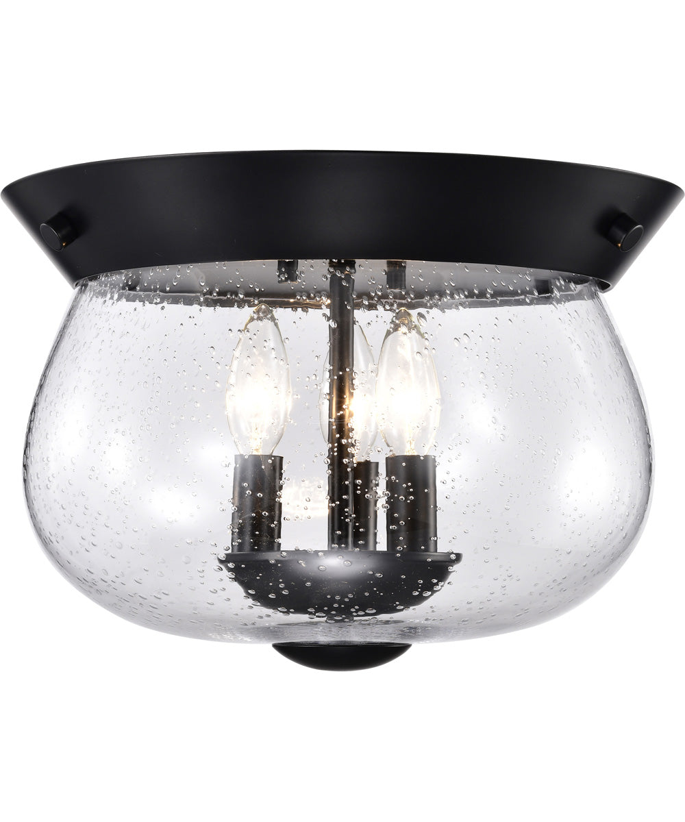 Boliver 3-Light Close-to-Ceiling Matte Black