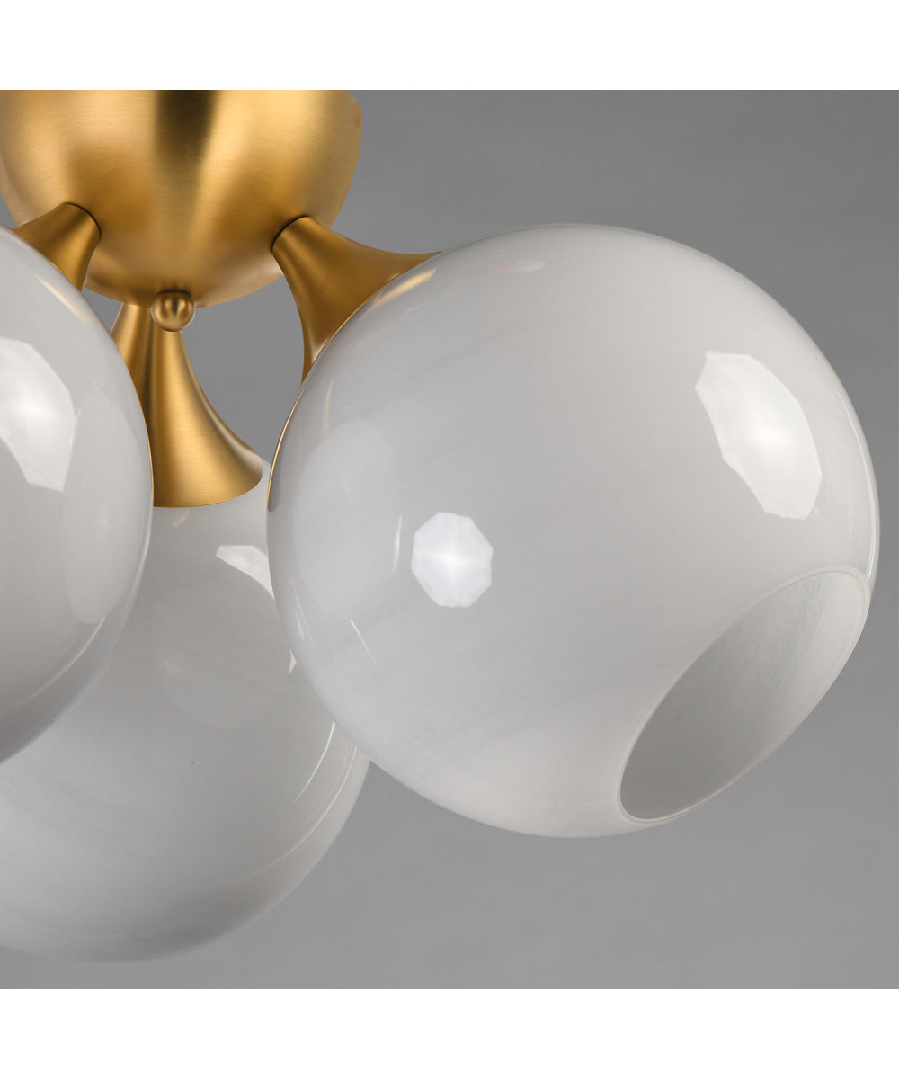 Neve 3-Light Semi Flush Natural Aged Brass