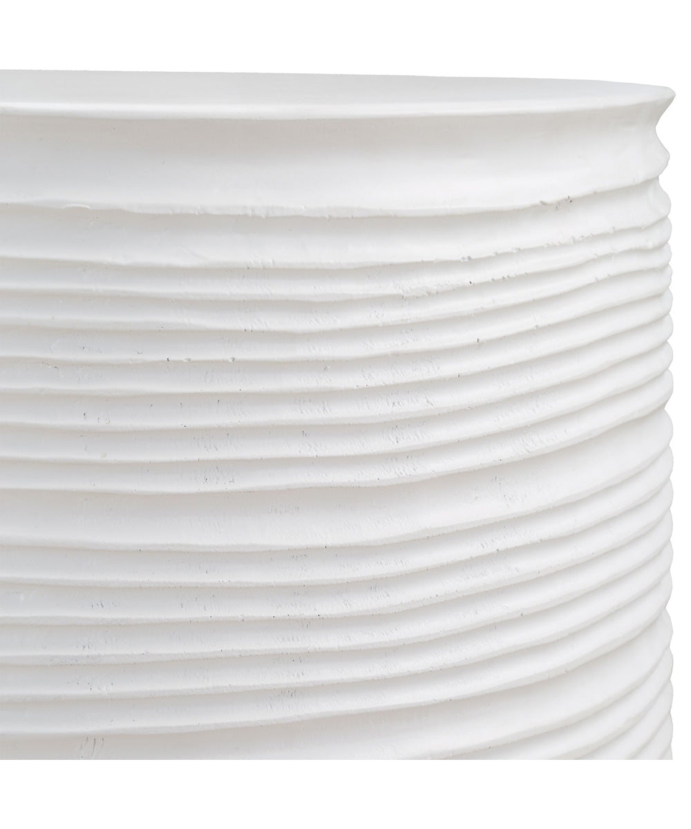 Borderline White Drum Table