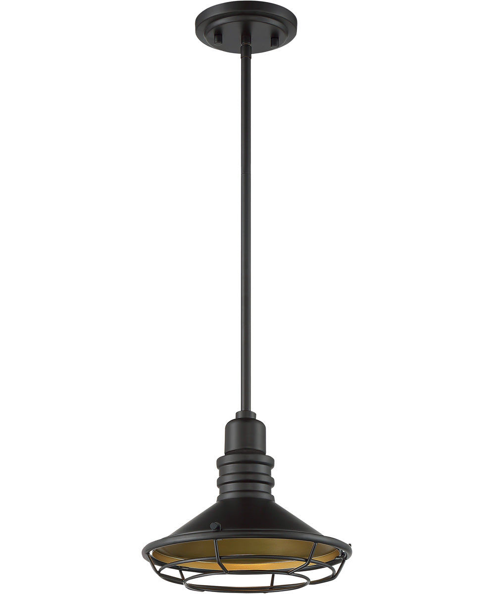 10"W Blue Harbor 1-Light Pendant Dark Bronze / Gold