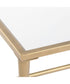 Accent Furniture with Tempered Glass Top Antique Gold