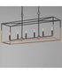 Soho 6-Light Linear Pendant Black/Weathered Brass