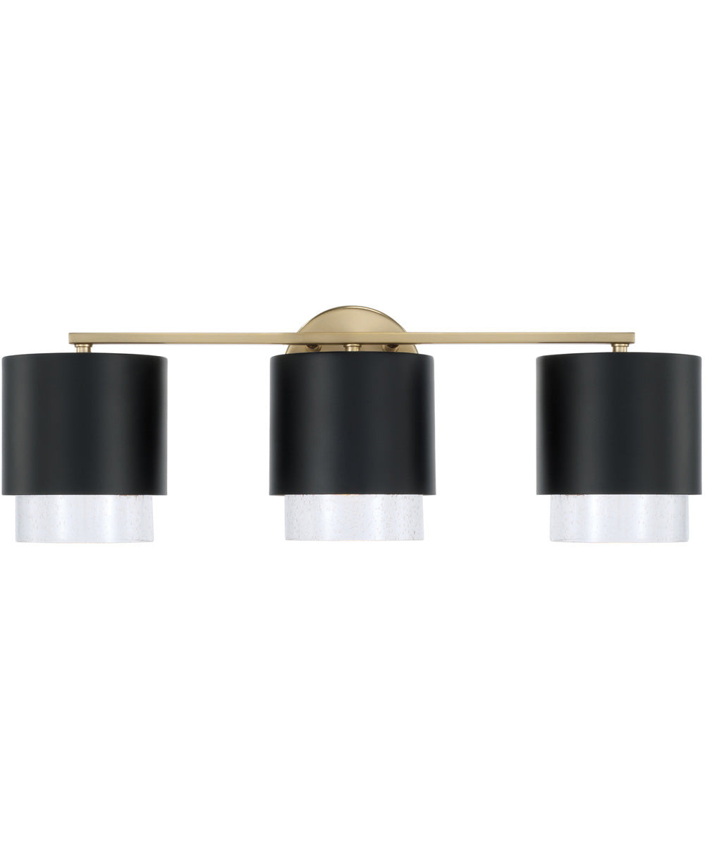 Weller 3-Light Vanity Matte Brass and Black