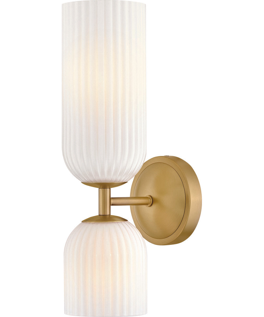 Ava 2-Light Medium Two Light Sconce in Lacquered Brass