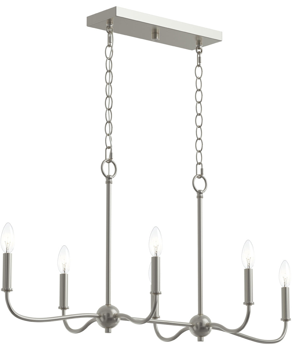 Ilia 6-Light Island Chandelier Brushed Nickel