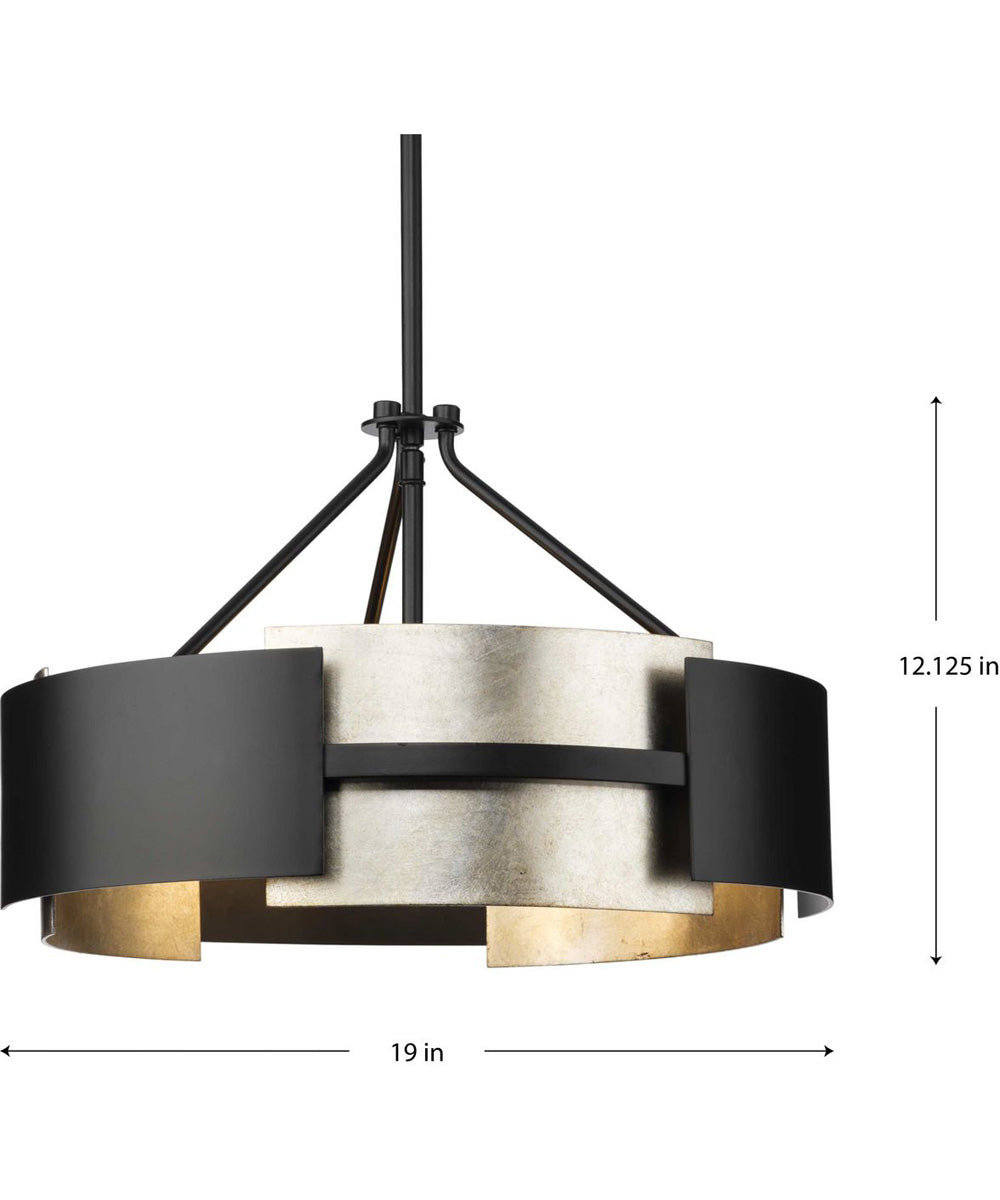 Lowery 3-Light Semi-Flush Mount Matte Black