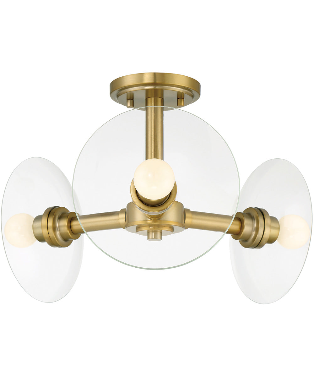 Litto 3 Light Semi Flush  Brushed Gold