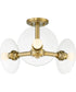 Litto 3 Light Semi Flush  Brushed Gold