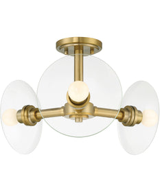 Litto 3 Light Semi Flush  Brushed Gold