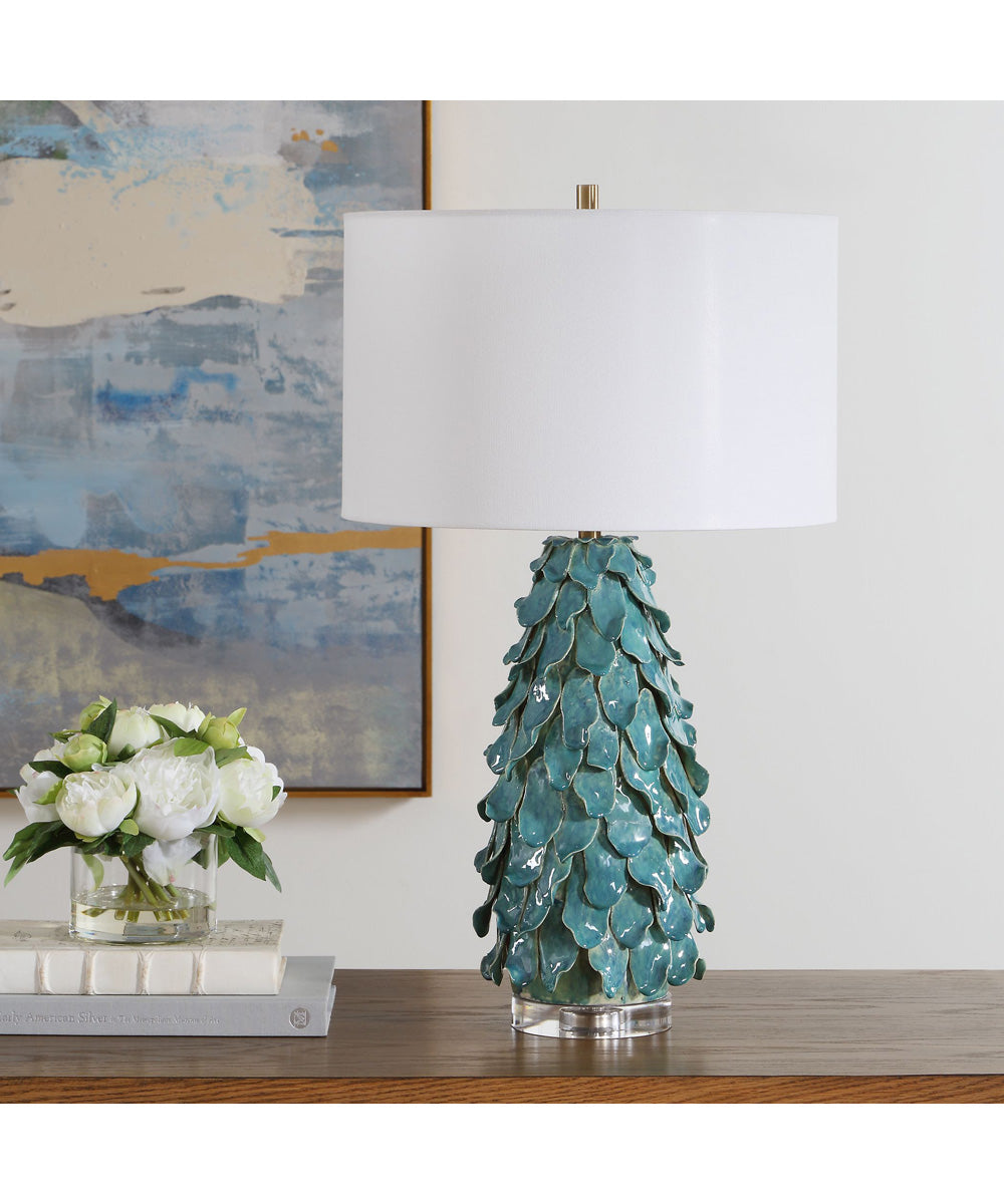 Mina Teal Blue Table Lamp