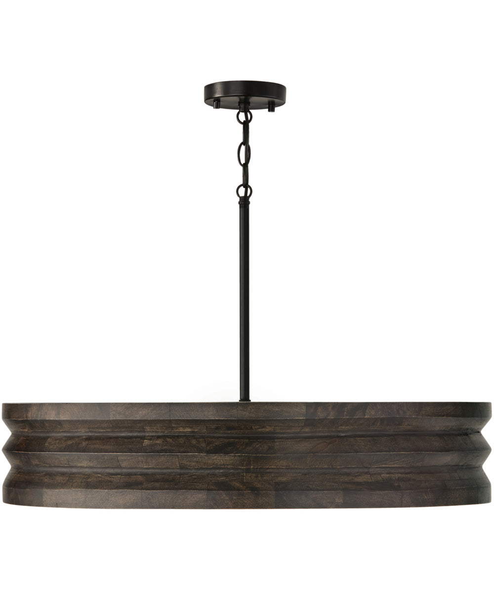 Dunn 4-Light Chandelier Espresso Stain and Black