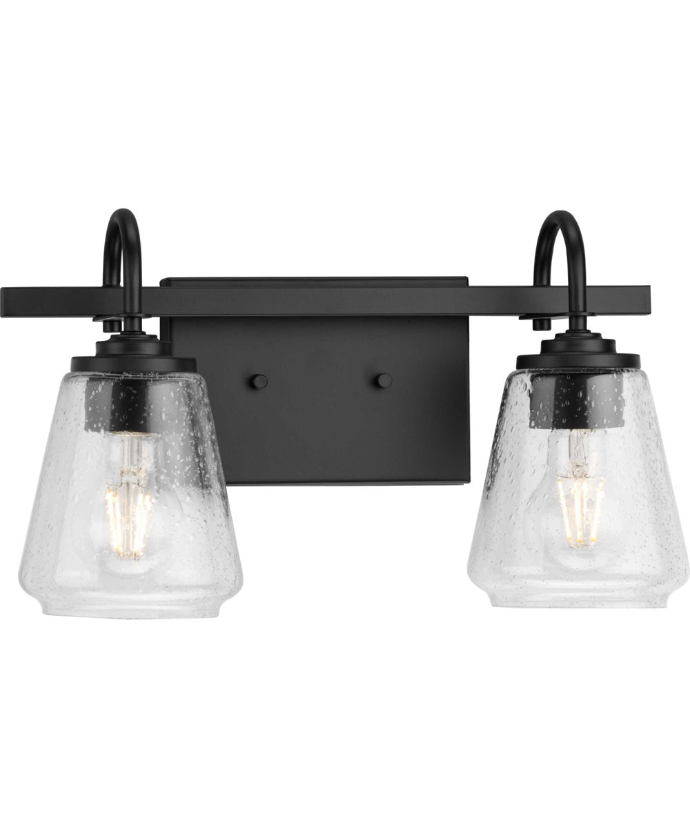 Martenne 2-Light Modern Farmhouse Vanity Light Matte Black