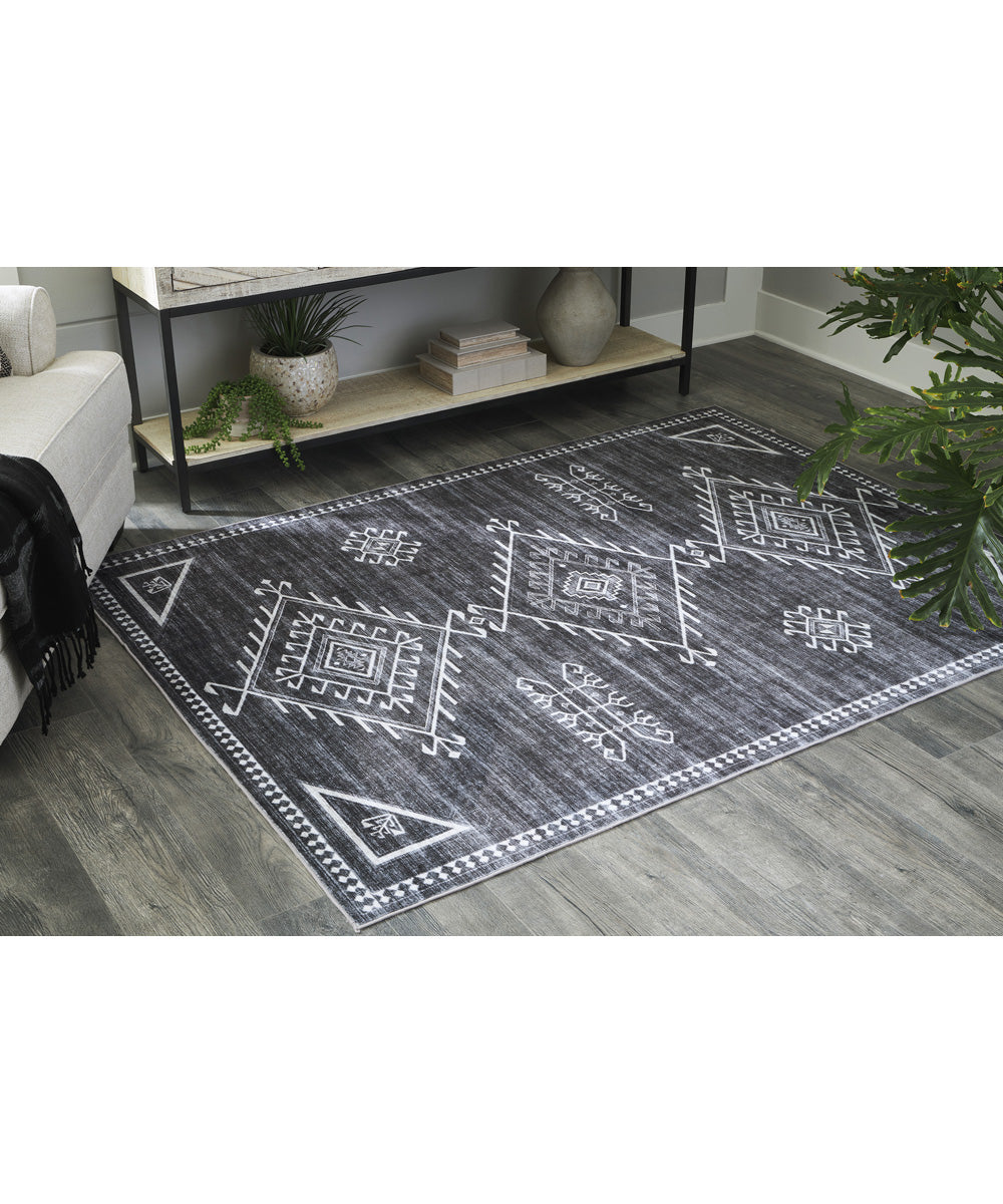 Arloman Washable Medium Rug Black/Cream/Gray