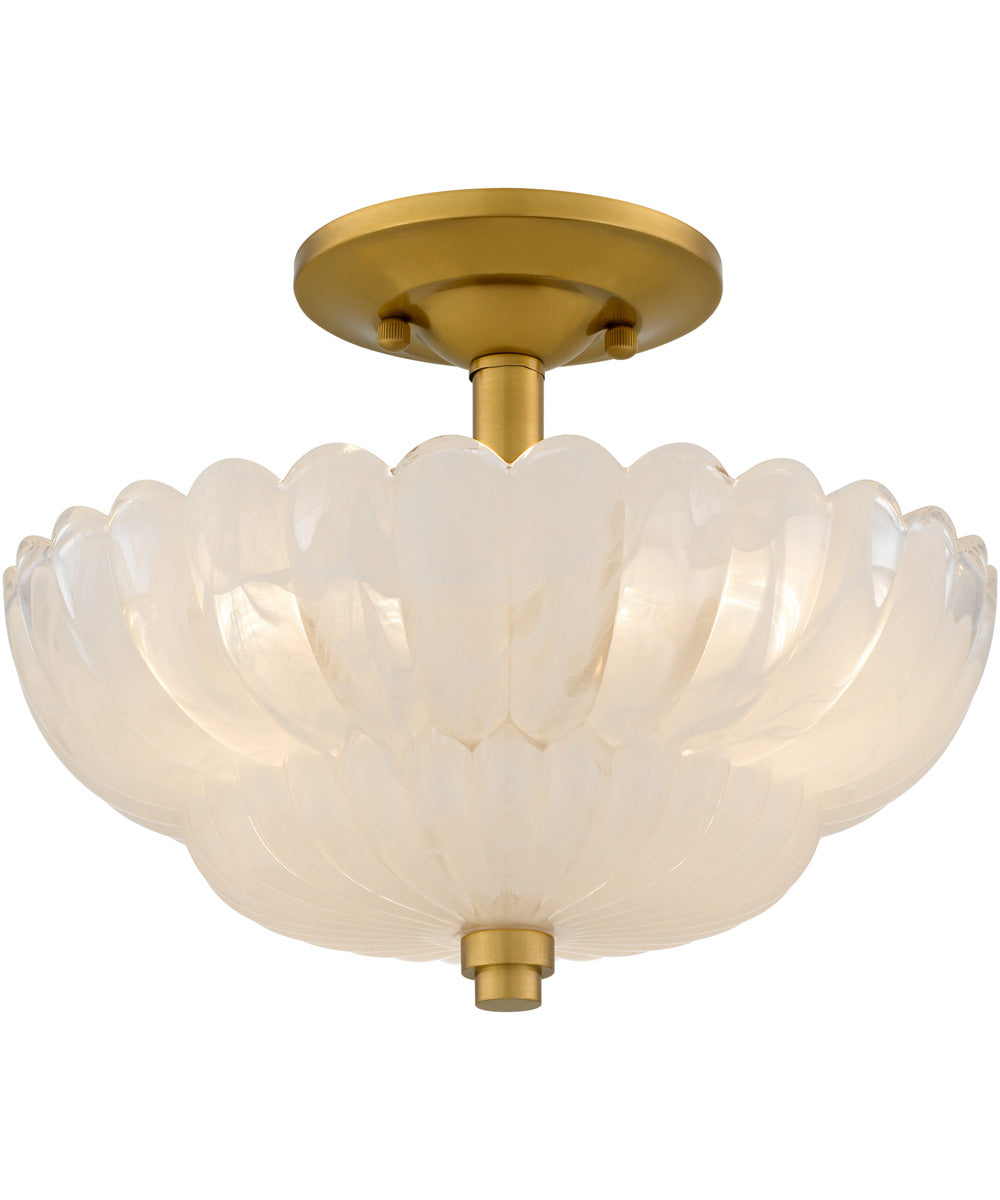 Whitecap 3-light Semi Flush Mount Brushed Gold