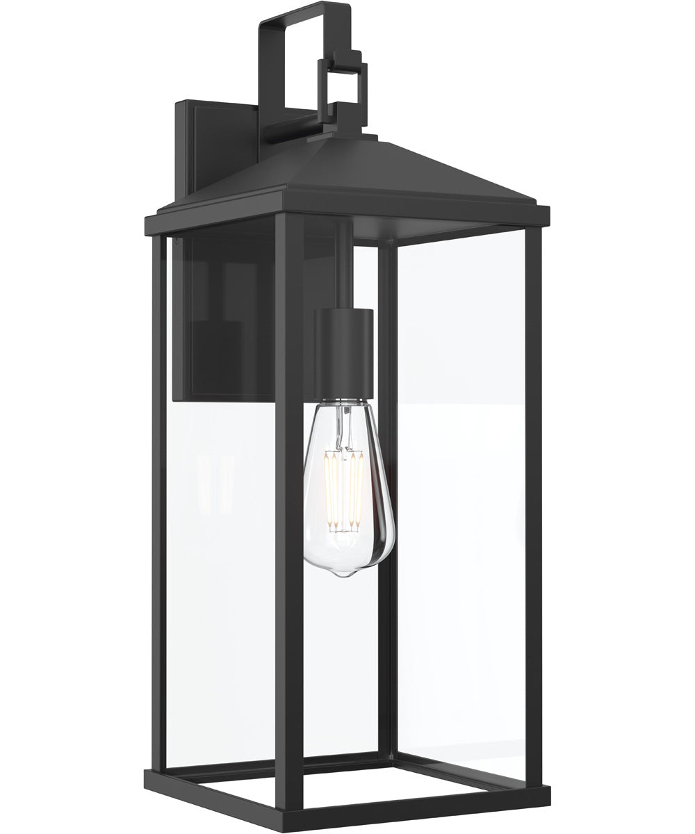 Cantley Extra Large Outdoor Wall Lantern with Clear Glass Panels Matte Black